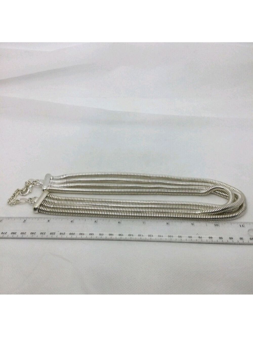 Talbots Silvertone Multi Strand Chain Necklace 22" - Picture 5 of 5